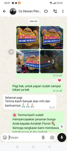 Testimonial Papan Bunga Pernikahan pasirbungur
